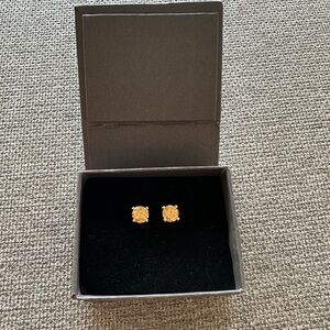 GRA Moissanite Champagne Stud Earrings